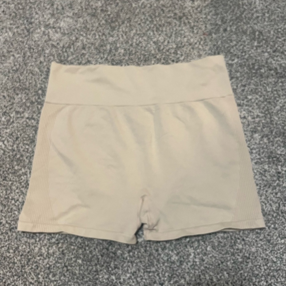 PINK Victoria's Secret High-Waisted Cream Shorts